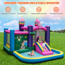 Mesh-enclosed jumping area on inflatable bounce house