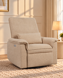 AI-staged Rever Bebe Ollie Coffee nursery chair in a warm sunlit room