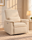 AI-staged Rever Bebe Ollie Ivory nursery chair in a warm sunlit room