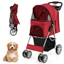 4-Wheel Folding Pet Stroller with Storage Basket