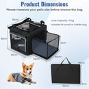 Folding soft dog crate with extendable mesh basket, featuring multiple openings and portable design for travel.