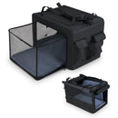 Folding soft dog crate with extendable mesh basket, featuring multiple openings and durable 600D Oxford fabric for.