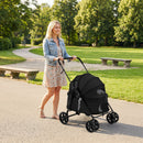 Low-Entry Folding Pet Stroller with One-Step Brake