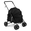 Low-Entry Folding Pet Stroller with One-Step Brake