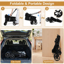 Low-Entry Folding Pet Stroller with One-Step Brake