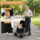 Low-Entry Folding Pet Stroller with One-Step Brake