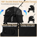 Low-Entry Folding Pet Stroller with One-Step Brake