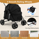 Low-Entry Folding Pet Stroller with One-Step Brake