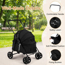 Low-Entry Folding Pet Stroller with One-Step Brake