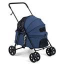 Low-Entry Folding Pet Stroller with One-Step Brake