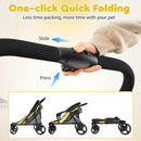 Heavy-duty dog stroller for large and medium dogs, featuring one-step folding, 100 kg capacity, and 27 cm shock-absorbing wheels.