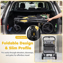 Heavy-duty yellow dog stroller with foldable design, 100 kg capacity, and two zippered doors for easy pet access.