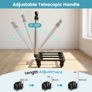 Adjustable telescopic handle of the foldable pet carrier allows comfortable pulling at various angles for easy transport.