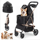 Detachable carrier of the 3-in-1 pet stroller in black features a padded cushion for your pet's comfort during travel.