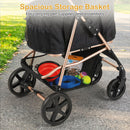 Spacious storage basket of the 3-in-1 pet stroller for dogs, ideal for carrying pet supplies and essentials.