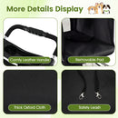 Close-up of the 3-wheel pet stroller's comfy leather handle and removable pad, made of thick oxford cloth for.