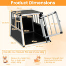 Travel dog crate with lockable door, aluminum frame, and trapezoidal design for secure pet transport in vehicles.