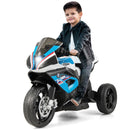 12V Kids' Ride-On Motorcycle with Headlight and Horn - Blue - product detail 4