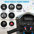 12V Kids' Ride-On Motorcycle with Headlight and Horn - Blue - product detail 7