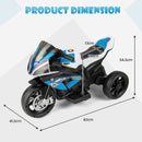 12V Kids' Ride-On Motorcycle with Headlight and Horn - Blue - product detail 5