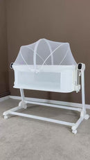 Electric Rocking Bedside Bassinet with Bluetooth & Remote Control – Ivory
