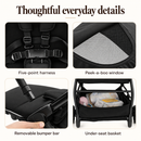 Rever Bebe Joy five-point harness, peek-a-boo window, removable bumper bar and under-seat basket
