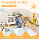 5-Cube Kids Bookshelf and Toy Organiser Wooden Storage Bookcase w/ Wood Legs – product image 6