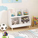 5-Cube Kids Bookshelf and Toy Organiser Wooden Storage Bookcase w/ Wood Legs – product image 3