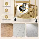 2-Tier Round End Table Storage Side Table Bedroom w/Lockable Wheels – product image 9