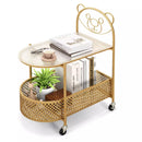 2-Tier Kids Storage Side Table Mobile Coffee Table w/Lockable Wheels – product image 11