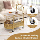 2-Tier Kids Storage Side Table Mobile Coffee Table w/Lockable Wheels – product image 8