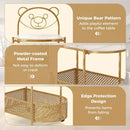 2-Tier Kids Storage Side Table Mobile Coffee Table w/Lockable Wheels – product image 7