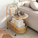 2-Tier Kids Storage Side Table Mobile Coffee Table w/Lockable Wheels – product image 6