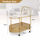 2-Tier Kids Storage Side Table Mobile Coffee Table w/Lockable Wheels – product image 5