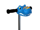 Scootaheadz Timmy T-Rex blue scooter head with orange stripes