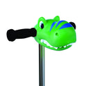 Scootaheadz Danny Dino green scooter head with purple stripes