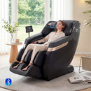 Full body massage chair with waist heating, Bluetooth speakers, and zero gravity design for ultimate relaxation at home.