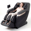 Full body massage chair with waist heating, airbags, and foot rollers for ultimate relaxation and comfort at home.