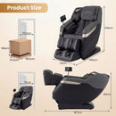 Soothe 57 Full Body Massage Chair dimensions showing front, side, and back views for optimal home relaxation.