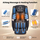 Full body massage chair with airbags, waist heating function, and zero gravity design for ultimate relaxation at home.