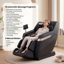 Full body massage chair with waist heating function, zero gravity design, and integrated airbags for ultimate relaxation.
