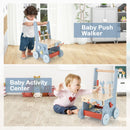 2-in-1 Wooden Push Walker and Tool Workbench — Blue — image 7