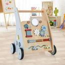 Wooden Activity Push Walker with Shape Sorter and Storage — Blue — image 1