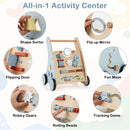 Wooden Activity Push Walker with Shape Sorter and Storage — Blue — image 3