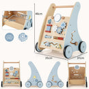 Wooden Activity Push Walker with Shape Sorter and Storage — Blue — image 4