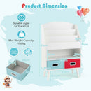 Kids Bookshelf, Children Book Display Rack with 3-Tier Bookshelves, Open Compartment & 2 Fabric Drawers – product image 10
