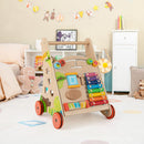 Wooden Activity Push Walker with Music, Puzzles and Storage — Natural — image 1