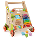 Wooden Activity Push Walker with Music, Puzzles and Storage — Natural — image 2