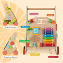 Wooden Activity Push Walker with Music, Puzzles and Storage — Natural — image 3