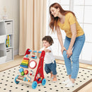 Wooden Activity Push Walker with Music, Puzzles and Storage — Red — image 1